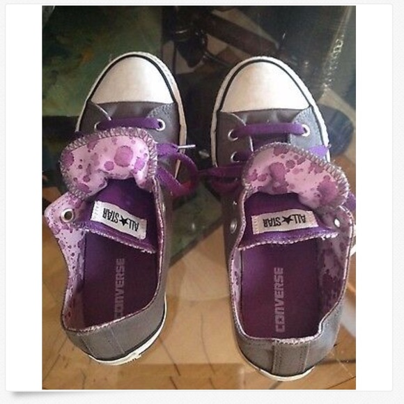 Converse All Star Junior Shoes Sz 3 Charcoal CT - Picture 2 of 9